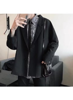 اشتري Mens Casual Blazer Autumn New Stylish Youth CoatBlack Black في السعودية