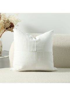 Buy Pearl Patchwock Cushion White 45X45CM WL4613-2-W in UAE