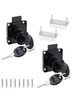 اشتري 2 Pack File Cabinet Locks 7 8 Inch / 22mm Cylinder Length Desktop Lock Mailbox Locks Desk Drawer Lock Keyed Different Rust-Resistant and Easy to Install في السعودية