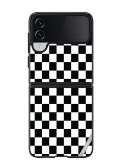 Buy Protective Case Cover For Samsung Galaxy Z Flip4 Black And White Box Design Multicolour in UAE