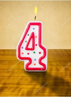 Buy Unique- Metallic Birthday Candle - Number 4 - Pink in Egypt