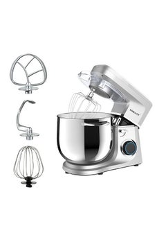 Buy 6-Speeds Electric Stand Mixer Kitchen Machine 1700W with 11L Stainless Steel Bowl, Y-Stirrer, Egg-Beater, Dough Hook Silver in UAE