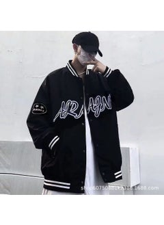 اشتري Mens Baseball Jacket Spring 2023 Casual Trendy C2 embroidery Black في الامارات