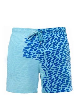 Buy Men Funny Colour Changing Swimming Shorts Blue/Dark Blue in Saudi Arabia