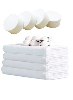 اشتري 4-Piece Large Compressed Portable Disposable Soft Thick Bath Towels 70x100cm في الامارات