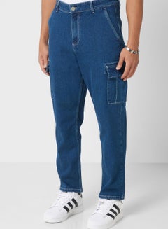 Buy Relaxed Fit Cargo Jeans in Saudi Arabia