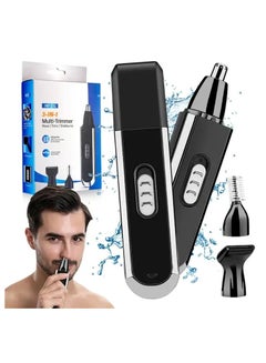 Buy 3 in 1 Rotary Blade Nose Trimmer Waterproof Shaver Machine USB Mini Electric Eyebrow Nose Trimmer for Men in Saudi Arabia