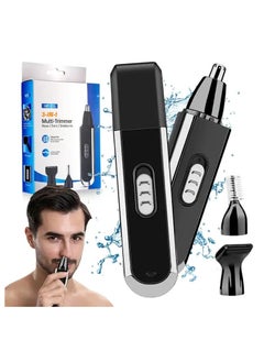 Buy 3 in 1 Rotary Blade Nose Trimmer Waterproof Shaver Machine USB Mini Electric Eyebrow Nose Trimmer for Men in Saudi Arabia