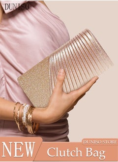 Buy Women Shiny Glitter Evening Clutch Crossbody Bag Envelope Handbag Chain Purse for Wedding Formal Cocktail Party in UAE