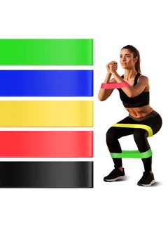 Buy 5 Pieces/Set Latex Gym Strength Training Rubber Loop Bands Fitness Crossfit Equipment Yoga Exercise Pull Rope Elastic Bands For Fitness, In 6 Levels, In 5 Color in Saudi Arabia