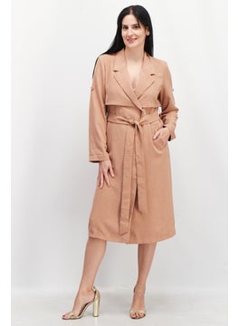 اشتري Women Solid Trench Coat Jackets, Rust في الامارات