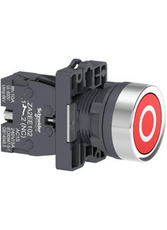 Buy Schneider Electric Complete 22Mm Red Flush Plastic Push Button With Spring Return, Marked "O", 1 Normally Closed (1Nc) Contact in Egypt