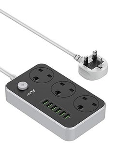 Buy 3-Power Socket And 6-Port USB Adapter Grey in UAE