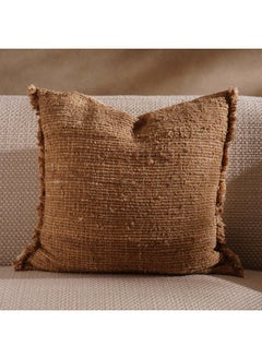 Buy Kashan Hand Woven Silk Filled Cushion 50X50Cm - Beige in UAE