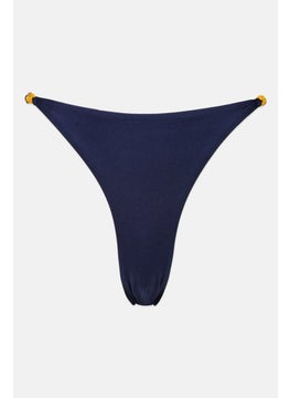 اشتري Women Solid Pull On Bikini Bottom, Navy في الامارات