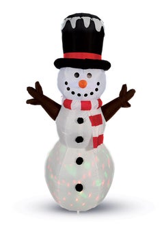 اشتري Mad Toys 6 Ft Inflatable Party Snowman Outdoor Decoration, LED Light Up Xmas Yard Giant Blow Up Santa with Santa Bag Indoor Home Garden Family Prop Holiday Decorations في الامارات