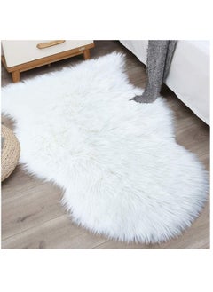 Buy Ultra Soft Faux Fur Rug White Fluffy Area Rug Shag Rug Carpets for Bedroom Living Room White in UAE