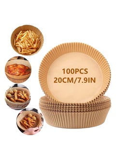 Buy 100PCS 7.9 inch Air Fryer Disposable Paper Liner, Non-stick Liners , Cooking Baking for Water-proof, Oil-proof, Parchment Roasting Microwave in Saudi Arabia