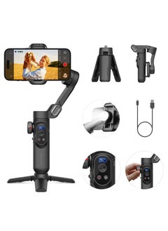 Buy AOCHUAN X PRO Gimbal Stabilizer for Smartphone, Gimbal w/Wireless Charging iPhone Gimbal for iPhone 15 Pro Max/Android Foldable 3-Axis Handheld Phone Gimbal for Video Recording Face Tracking (Black) in Saudi Arabia