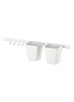 Buy Ikea Sunnersta Rail With 4 Hooks And 2 Containers  White in Egypt