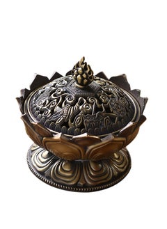 Buy Premium Brass Incense Burner Vintage Backflow Stick Cone Holder Home Decoration Ornaments Ideal for Stick or Coil Incense,Mosquito Incense,Resin and Charcoal (Bronze) in UAE