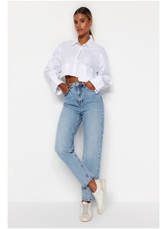 Buy Light Blue High Waist Mom Jeans TWOAW24JE00076 in Egypt