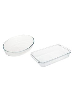 اشتري Rectangular Baking Dish Value Pack 2Pc(Oval 1.6 L+Rect 2.2L) في الامارات