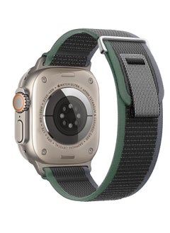 اشتري Tin Tech with Apple Watch Series Ultra/Ultra 2 Band 49mm 45mm 44mm 42mm, Nylon Sports Trail loop Band for Apple Watch /SE 1/2/3/4/5/6/7/ – Gray & green في مصر