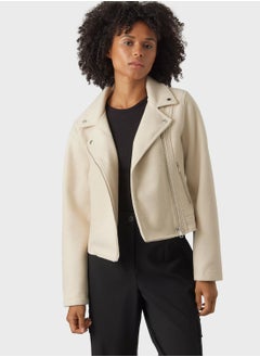 Buy Zip Through Pu Jacket in Saudi Arabia