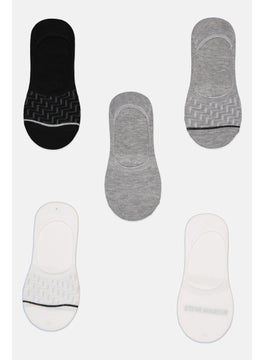 Buy Men 5 Pairs  Pain Duster Foot Liner Sneaker Socks, Black/Grey/White in Saudi Arabia