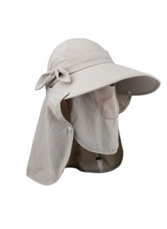 Buy Detachable Sun Visor Hat with Neck Flap, UPF 50+ UV Protective Foldable Sun Hat for Hiking Fishing, Wide Brim Sun Hat for Women Men, Face Mask Hat, Grey in UAE