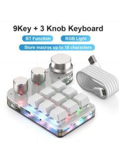 Buy 9-Key 3-Knob Custom Bluetooth Mini KeyboardWhite Wired White Wired in Saudi Arabia