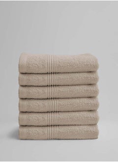 Buy 6 Pieces Face Towel by La'Marvel, Silver Cloud 550 GSM 100% Cotton Luxury Home Towels in Saudi Arabia