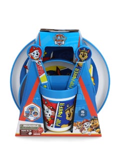 Buy 5-Piece Premium Bicolor Paw Patrol Dinnerware Set Multicolour 260 ml in Saudi Arabia