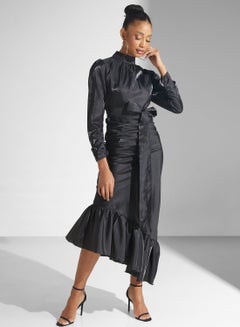 Buy Tiered Hem Belted Dress in UAE