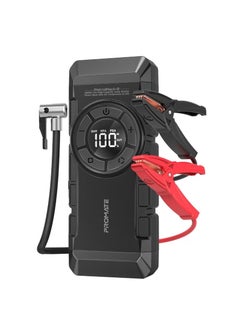 Buy Promate Portable Car Jump Starter with 150PSI Air Compressor, 4-in-1 Electric Air Pump with 12000mAh Power Bank, LED Light, USB-C & QC 3.0 Ports, Reverse Polarity Protection for Car Tires in UAE