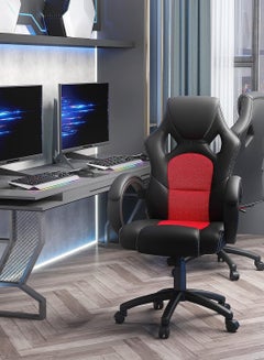 Buy Racing Chair, Height-AdJustable Gaming Chair, 360-Degree Swivel Computer Chair, With Tilt Mechanism, Black And Red in Saudi Arabia