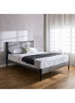 Buy Finland Upholstered Metal Queen Bed 210 x 107.5 x 157.5 cm in Saudi Arabia