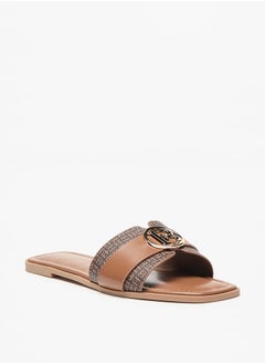 Buy Logo Accent Slip-On Flat Sandals in Saudi Arabia