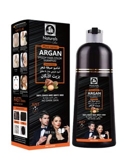 Buy Natural black hair dye shampoo with argan oil, 420 ml in Saudi Arabia