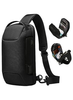 اشتري LinJie Chest Bag,Sling Bag,Small Shoulder Backpack For Men Waterproof Slim Sling Backpack Casual Daypack For Travel Cycling في السعودية