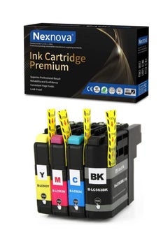 اشتري Ink Cartridge LC563 for Brother ink Set 4-Pack Black Cyan Magenta Yellow for Brother MFC-J2310/J2510/J3520/J3720 Brand: Nexnova في الامارات