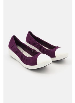 Buy Women Slip On Ballerina Flat Shoes, Purple in Saudi Arabia