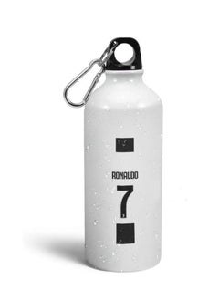 Buy Aluminum Water Bottle, Football Drinking Bottle with "Cristiano Ronaldo" Design Print in White in Saudi Arabia