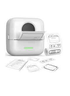 اشتري Label Maker Machine with Tape, Portable Bluetooth Label Printer Sticker Maker Machine for Labeling Barcode, Name, Address, Mailing, Organizing, Great for Home, Office, Inkless, USB Rechargeable في الامارات