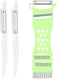 اشتري Plastic potato scrub 2 piece - multicolor + Plastic potato peeler - pink في مصر