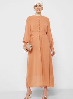 Buy Puff Sleeve Chiffon Dress in UAE