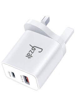 Buy Gzar PD 20W Wall Charger QC 3.0 USB  Type C PD3.0 Wall Charging Plug Dual port Ultra Fast Charger Universal Travel Adapter Compatible With iPhone13 13 Pro 13 Pro Max 12 12 Pro 12 Pro Max White in UAE