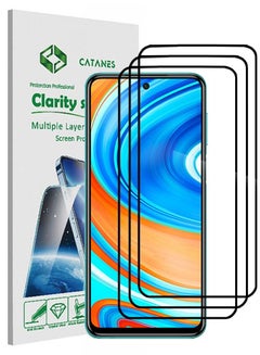 Buy 3 Pack For Xiaomi Redmi Note 9 Pro Screen Protector Tempered Glass Full Glue Back in UAE
