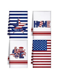 Buy 4 Pack 4Th Of July Kitchen Towels Patriotic Towels Star And Stripes Dish Towels Independence Day Hand Towels Red White And Blue Tea Towels For Kitchen Housewarming Gifts Memorial Day Home Decor in Saudi Arabia